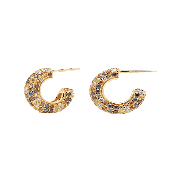 Tiger Gold Earrings - 925 sterling silver / 18K gold plating