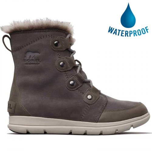 Sorel Womens Exploer Joan Waterproof Boots - Quarry Black