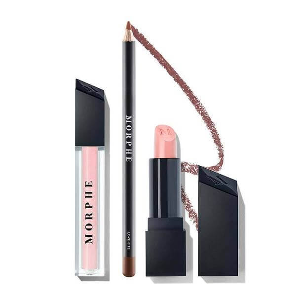 Morphe Out And A Pout Lip Trio | nude lip liner | lipstick | lipgloss