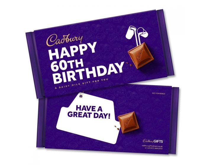 Cadbury Happy 60th Birthday Dairy Milk Bar