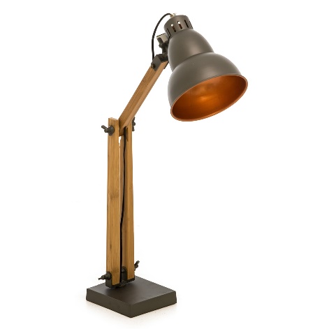 Casa Pixar Table Lamp, Grey | Leekes