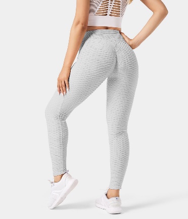 High Waisted Ruched Butt Lifting Honeycomb Leggings