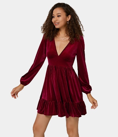 In My Feels Everyday V-Neck Ruffled Hem Mini Chill Dress