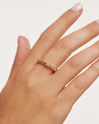 Pistil Gold Ring - 925 sterling silver / 18K gold plating