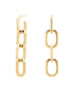 Signature Chain Gold Earrings - 18K gold plating