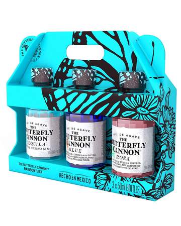 The Butterfly Cannon Tequila Miniature Gift Pack, 3 x 5 cl