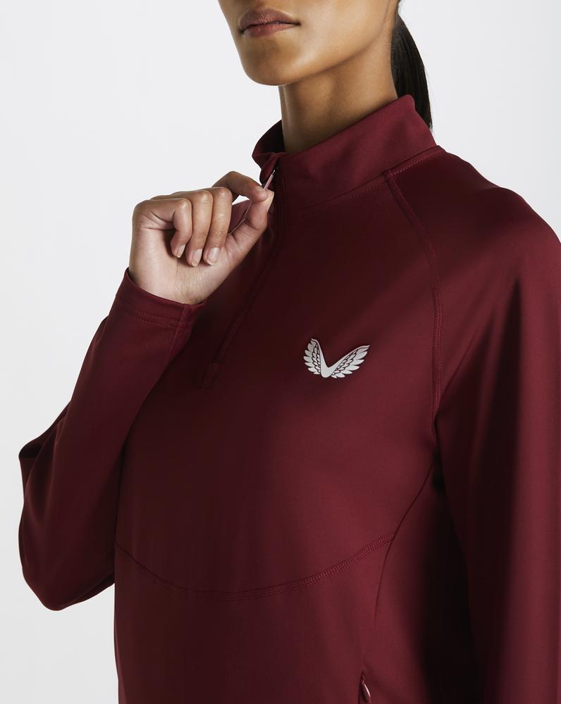 Women's Maroon Active Tech 1/4 Zip