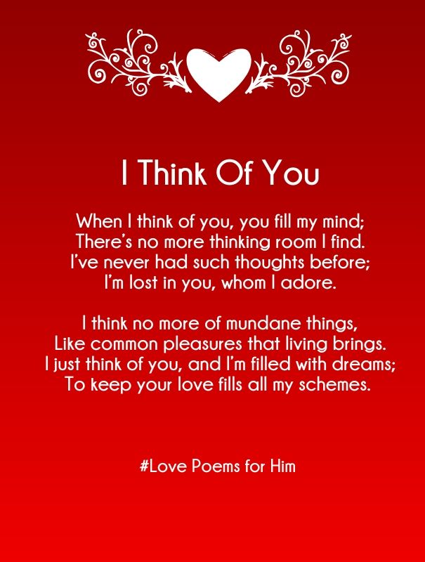 I think of you poem