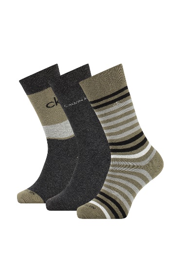 Calvin Klein 3 Pack Stripe Crew Cooper Men's Socks