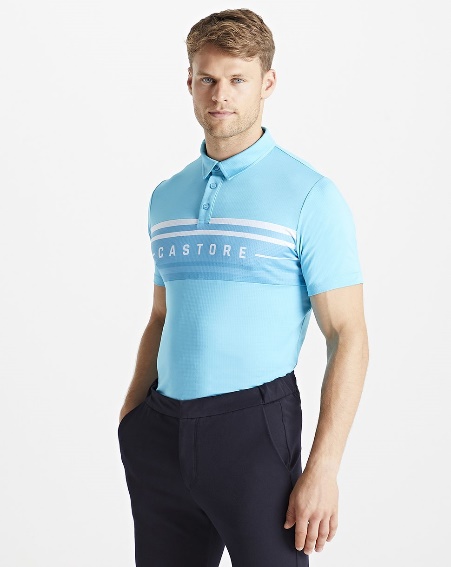 Aqua Performance Golf Stripe Polo