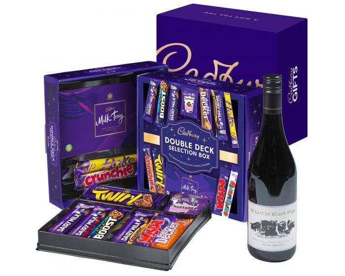 Cadbury Selection Box & Red Wine Gift