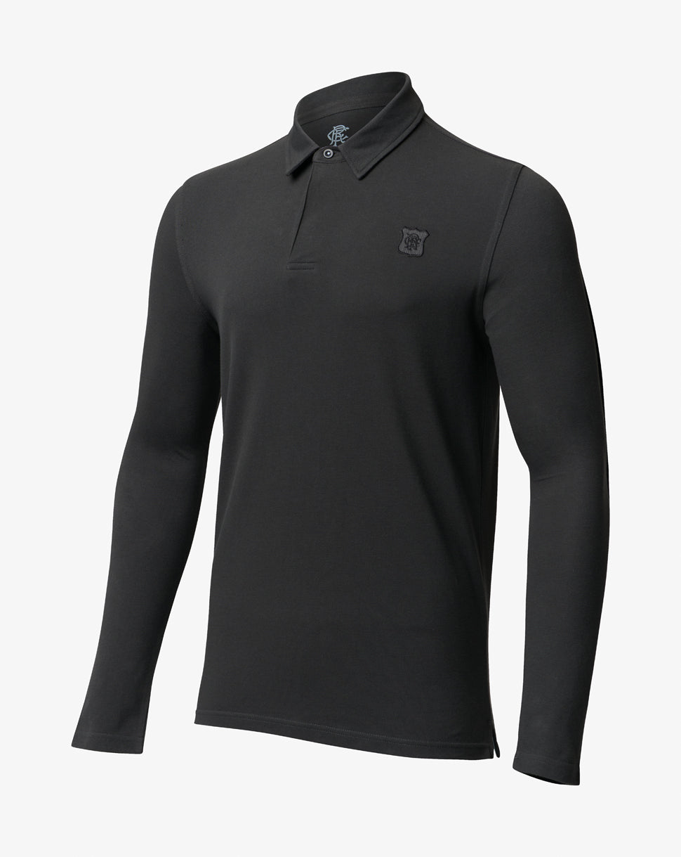 Men's Heritage Long Sleeve Polo - Charcoal