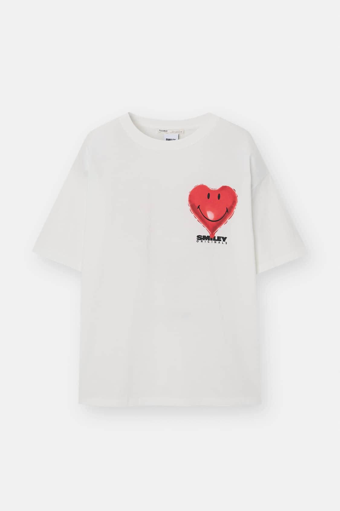 T-shirt Smiley Heart, ICE GREY
