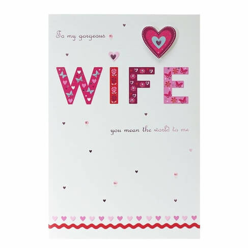 UK Greetings Wife Valentine's Day Card