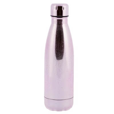 WHSmith Pink Water Droplets 500ml Stainless Steel Insulated Water Bottle