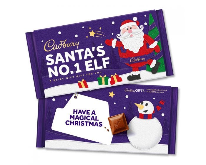 Cadbury Dairy Milk Santa's No1 Elf Gift Bar