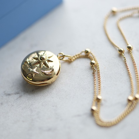Newbridge Silverware Locket with Sun Moon & Stars 4