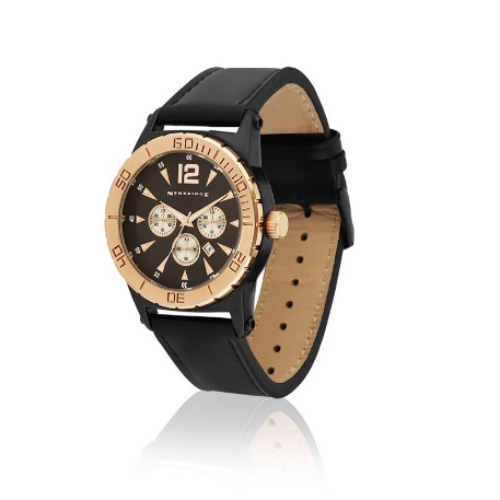 Newbridge Silverware Mens Watch With Black Leather Strap 2