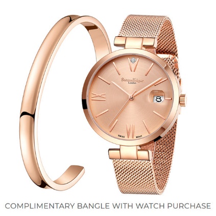 Ladies Pastel Diamond Swiss Quartz Rose
