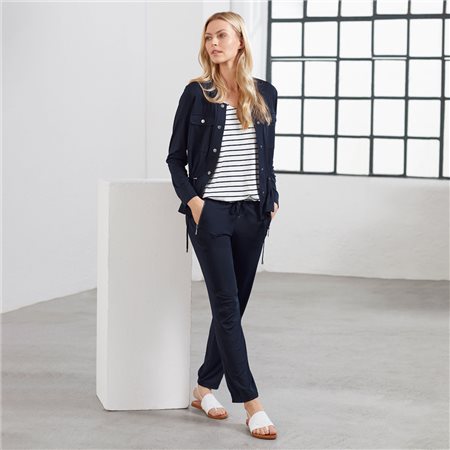 Lebek Flowy Shirt Blouse Navy | Jonzara
