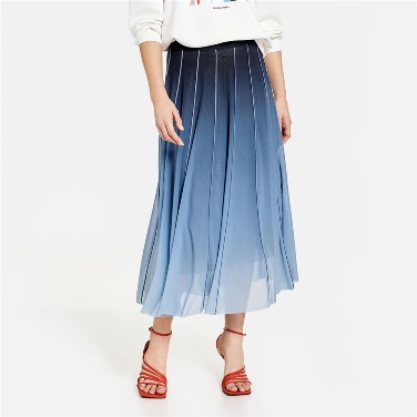 Taifun Flowy Midi Skirt Navy 1