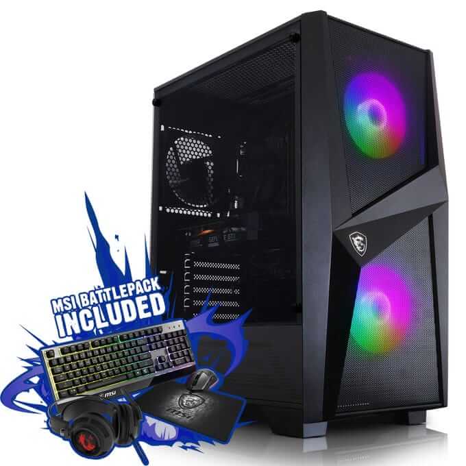 AWD MSI Forge 100M Ryzen 5 5600X 4.6GHz Radeon RX 6700 XT 12GB, 16GB RAM & 500GB SSD - Bonus MSI Battlepack Included Desktop PC for Gaming