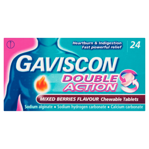 Gaviscon Double Action Chewable Tablets Mixed Berries - 24 Tablets