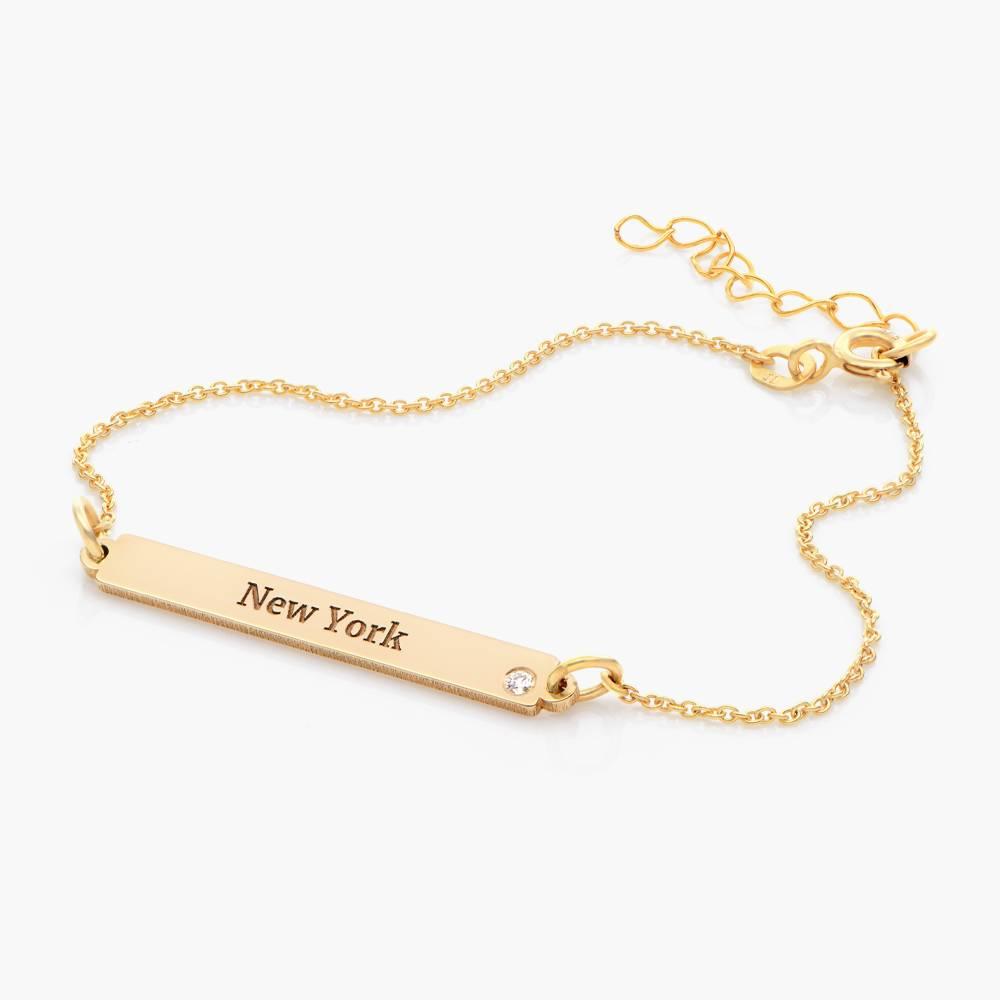 ID Name Bracelet With Diamond - 14k Solid Gold product photo
