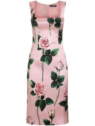 dolce & gabbana - Blush pink dress with floral print