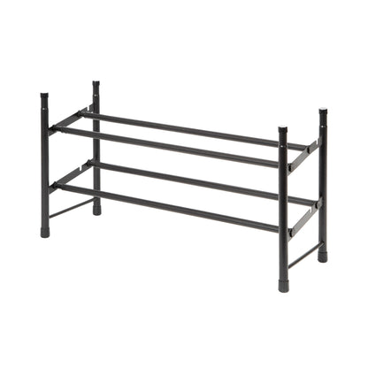 Stilito black expandable and stackable shoe rack
