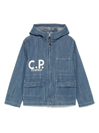 c.p. company - Hooded Denim Jacket with Pockets