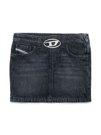 diesel - Skirt mini in denim with logo