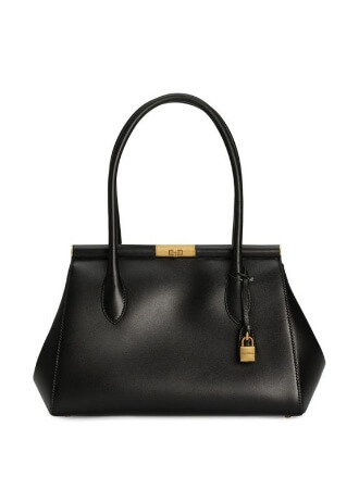 dolce & gabbana - Black leather bag with gold charm