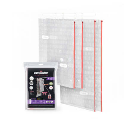 Set of 4 hanging vacuum storage bags Espace+ 2 Size M + 2 Size L