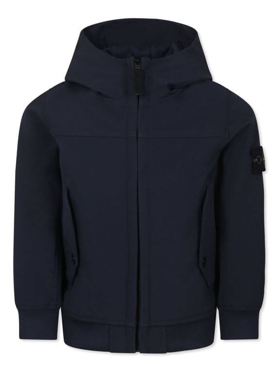 stone island - Blue jacket with zip and logo