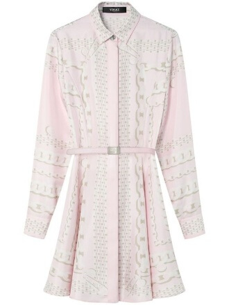 versace - Pink short dress with a waist belt