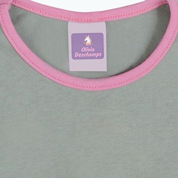 Rectangular clothing sticker labels