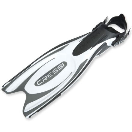 Cressi Frog Plus diving fins with heel strap, white