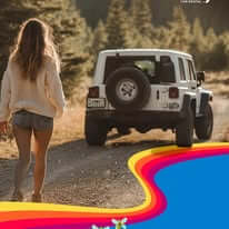 May be an image of ‎1 person, jeep, car and ‎text that says "‎CARRENTAL カげケ CAR RENTAL intn THICL ل S 出 ب TANTAS HADAS YAMI A MI ME TOCÓ SER LA... YA‎"‎‎