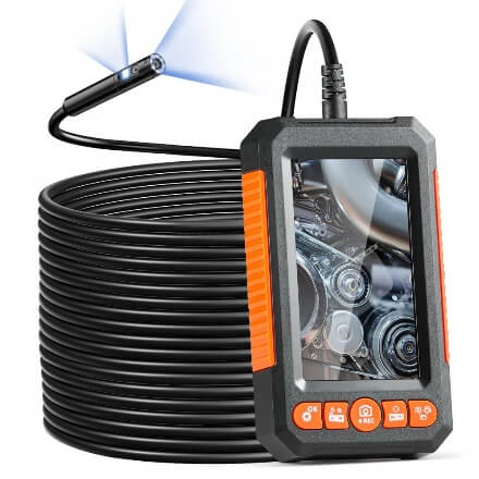VEVOR Endoscope Camera Inspection Camera 1080P Pipe Camera 15m Cable 10.9 cm Display
