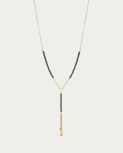 Rosary Necklace with Milky Zircon Nuggets