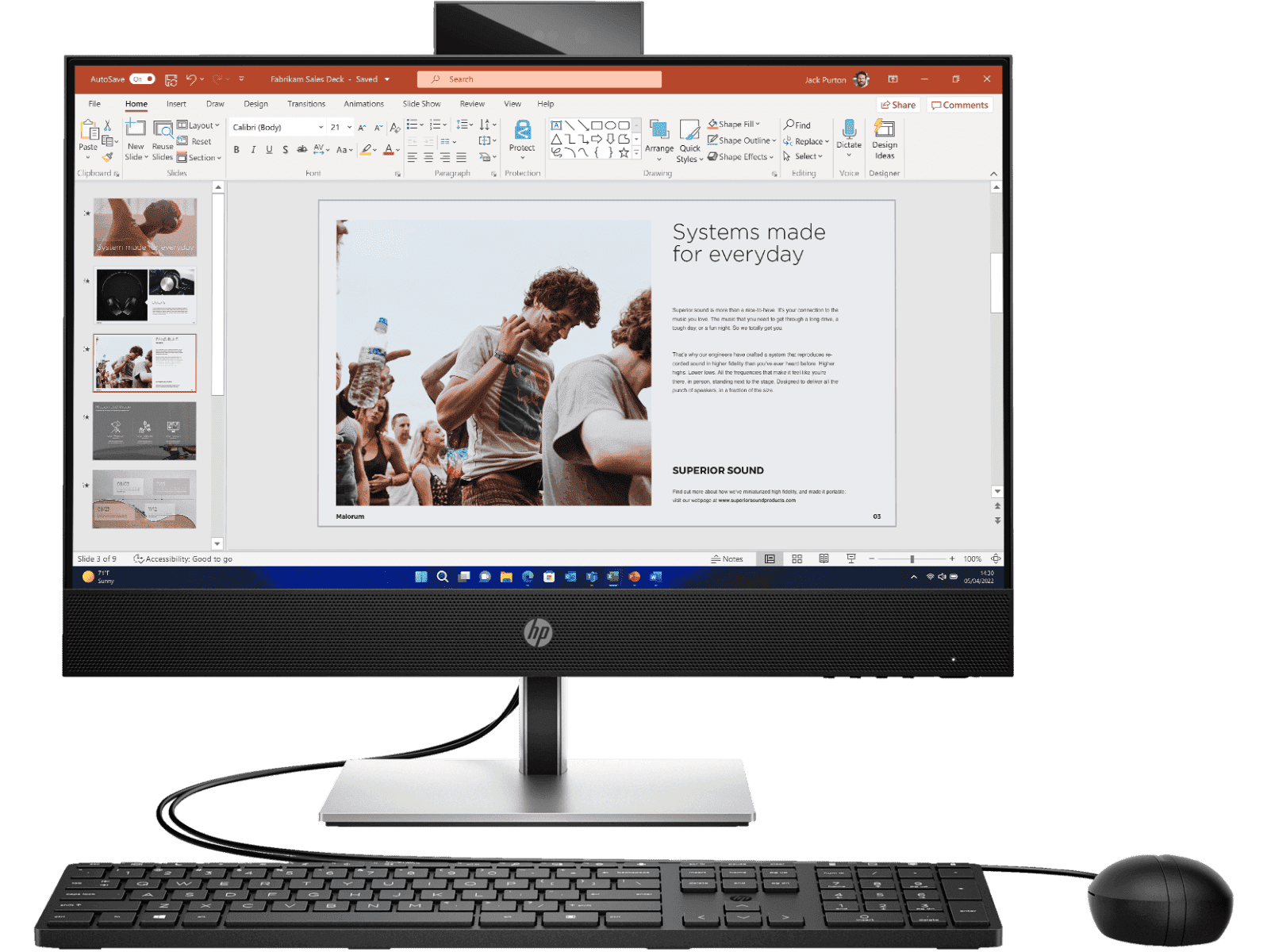 HP ProOne 440 G9 23.8 inch All-in-One Desktop PC + HP Series 5 Pro 23.8 inch FHD Monitor - 524pf - 23.8" - Jack black (B93D1PT-BN3)