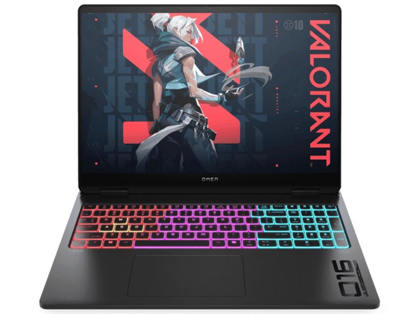 HP OMEN MAX 16 gaming laptop with a colourful backlit keyboard