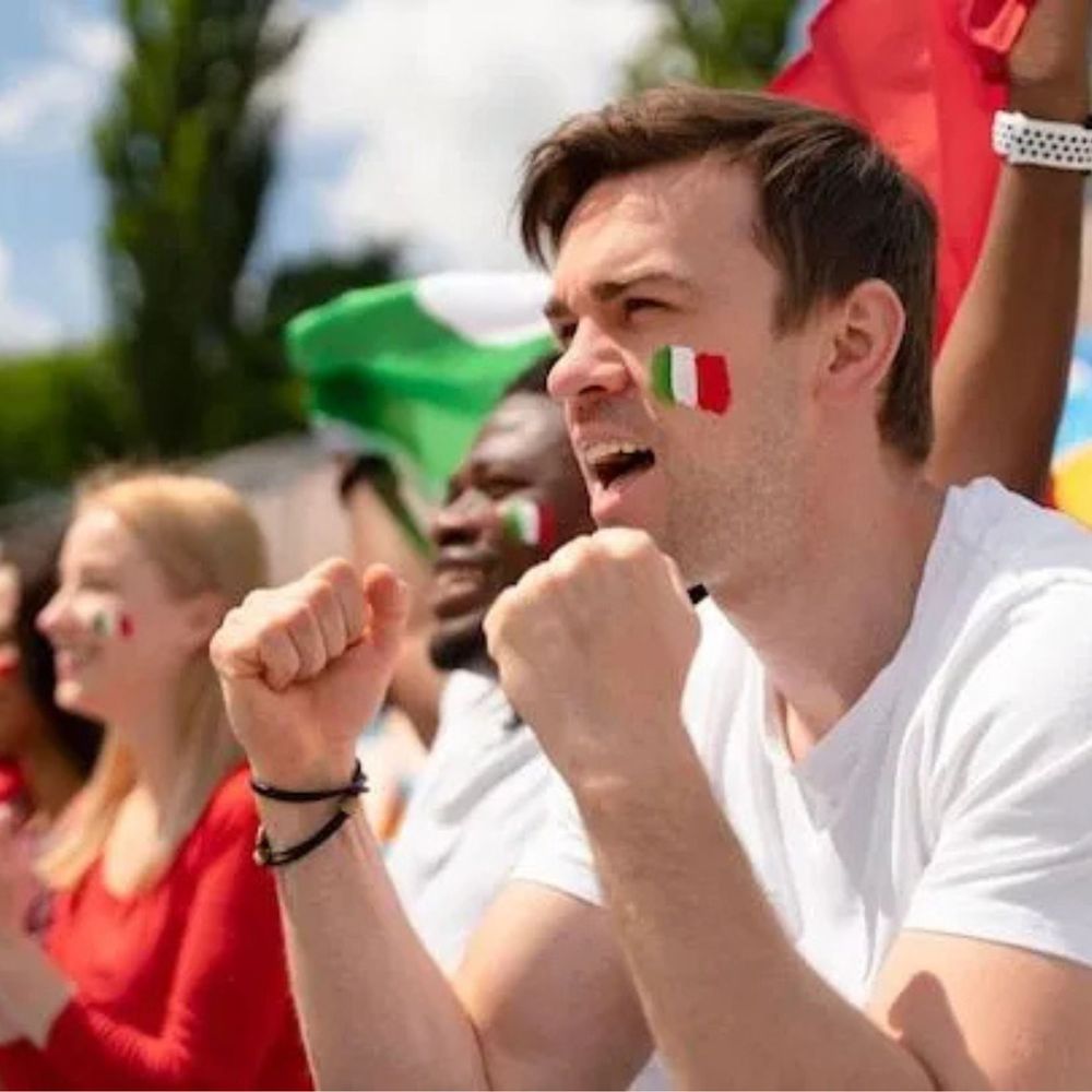 Excited football fans in Mexico