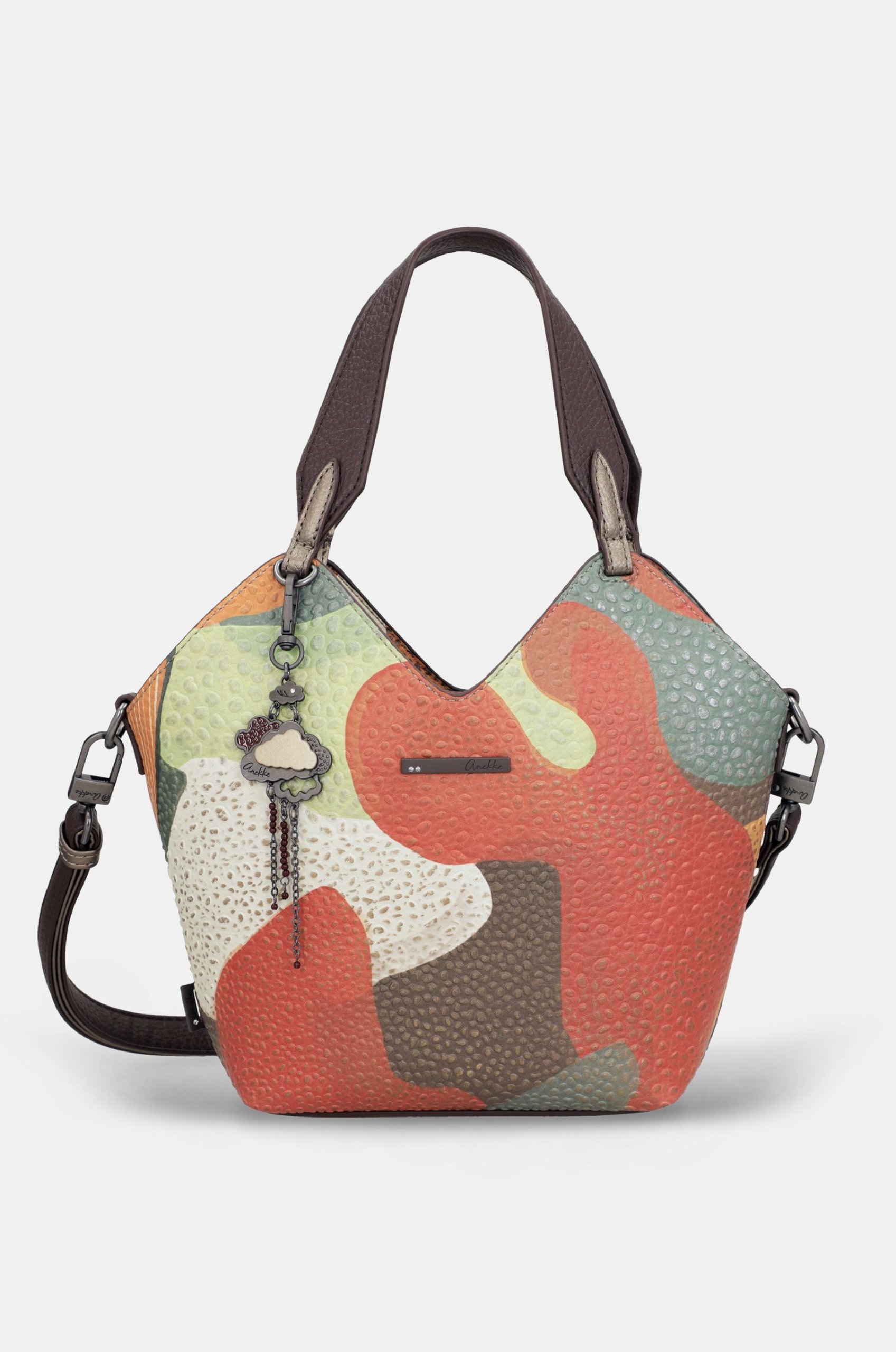 Anekke Odyssey 2-in-1 shoulder bag with a colourful patchwork design