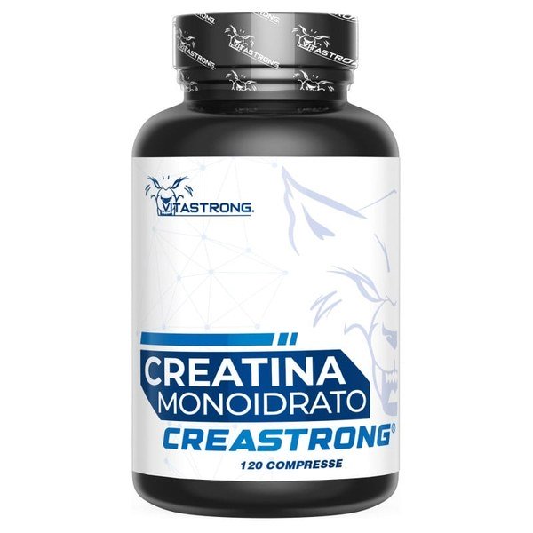 Bottle of Vitastrong Creastrong creatine monohydrate 120 tablets