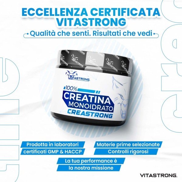 Vitastrong graphic on GMP and HACCP certified creatine production