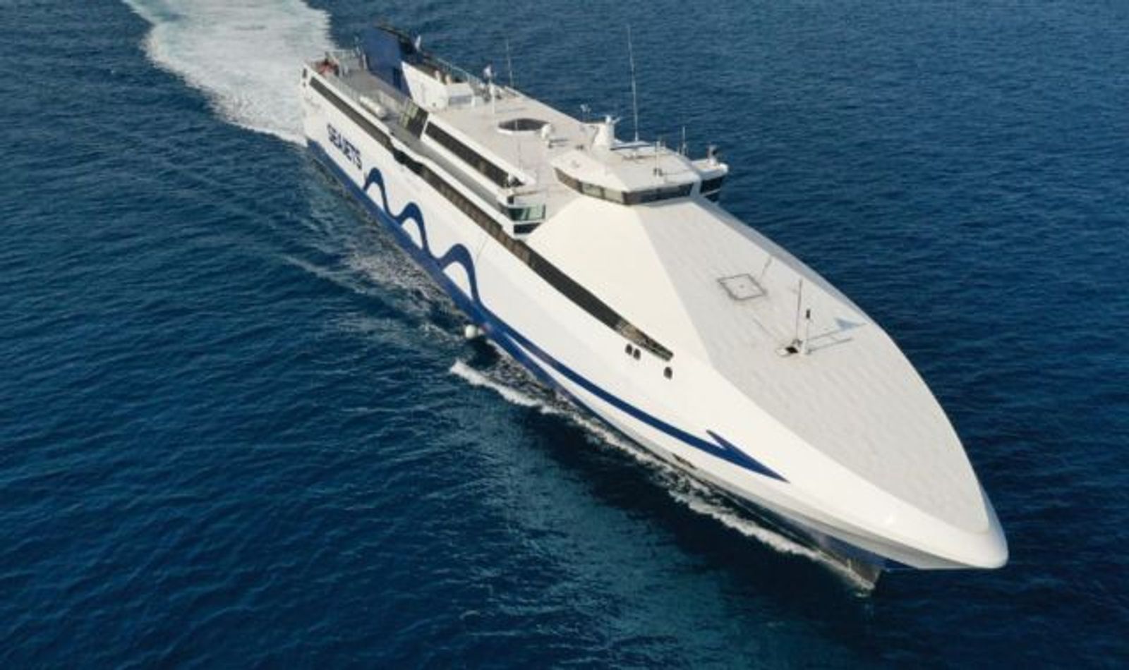 High-speed ferry crossing the Aegean Sea