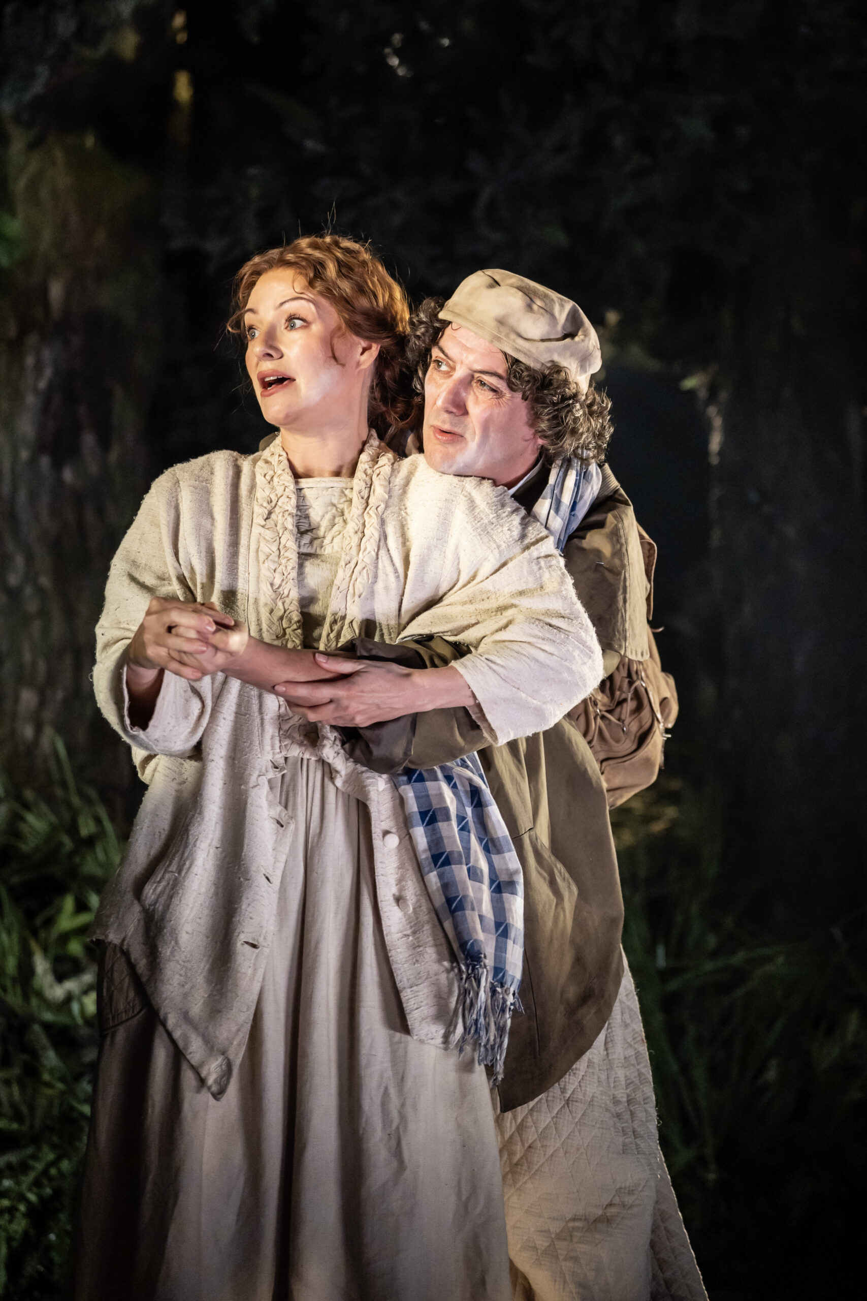 Laura Pitt-Pulford as the Baker's Wife and John Dagleish as the Baker in Into the Woods