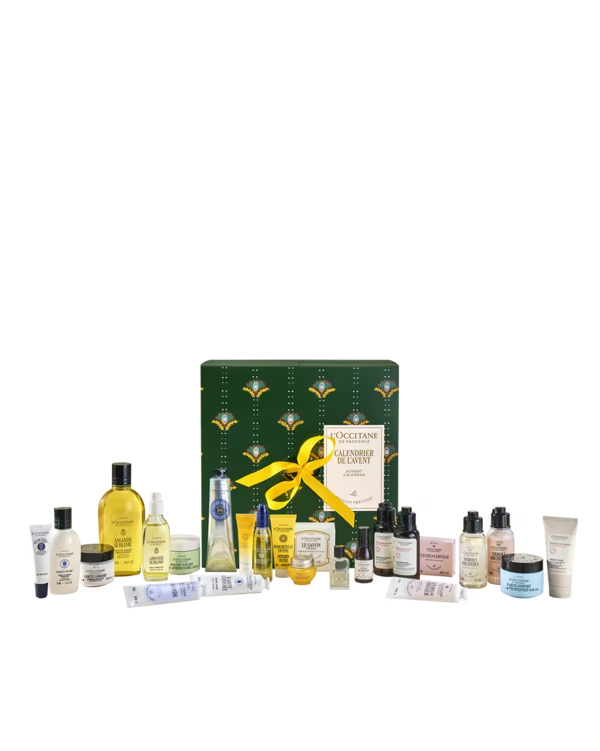 L'Occitane Deluxe Advent Calendar 2026 in a green box with its selection of beauty products